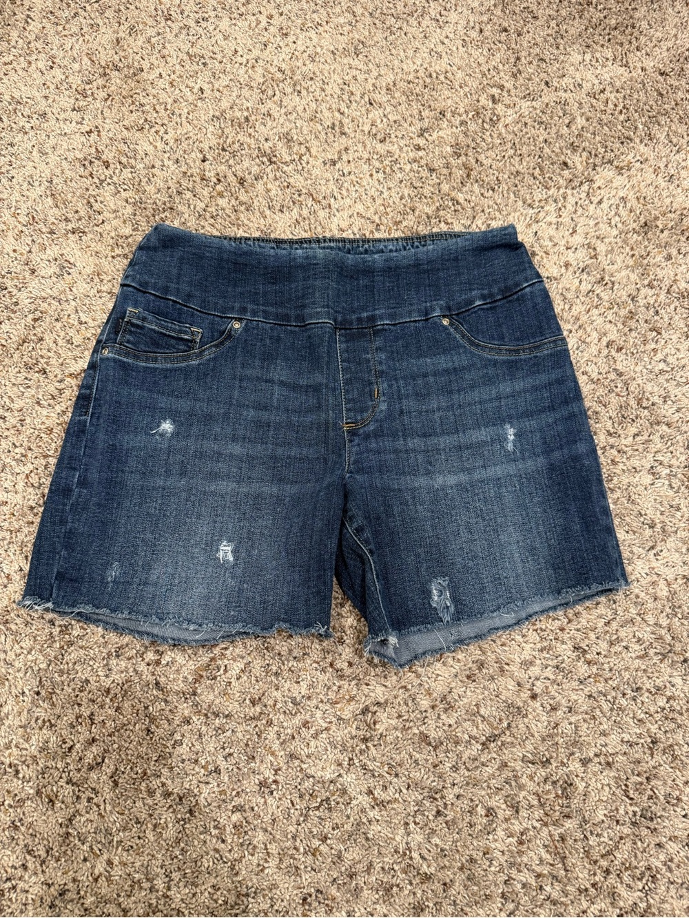 Lee Women's Dark Blue Distressed Denim Shorts